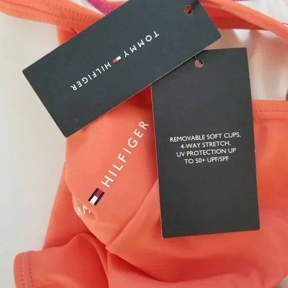 Tommy HilfigerColorblock One-Piece Swimsuit Dahlia Orange Pink